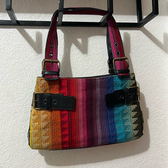 Y2K John Galliano rainbow knit bag - Picture 2 of 7